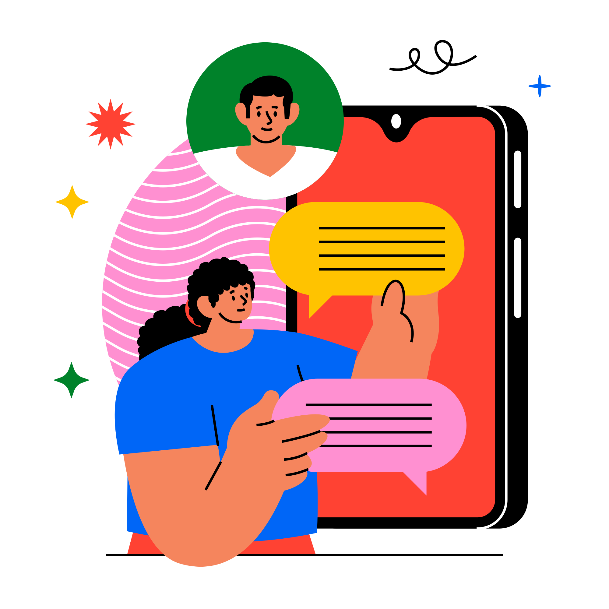 사람과 스마트폰과의 모바일 채팅 상호작용