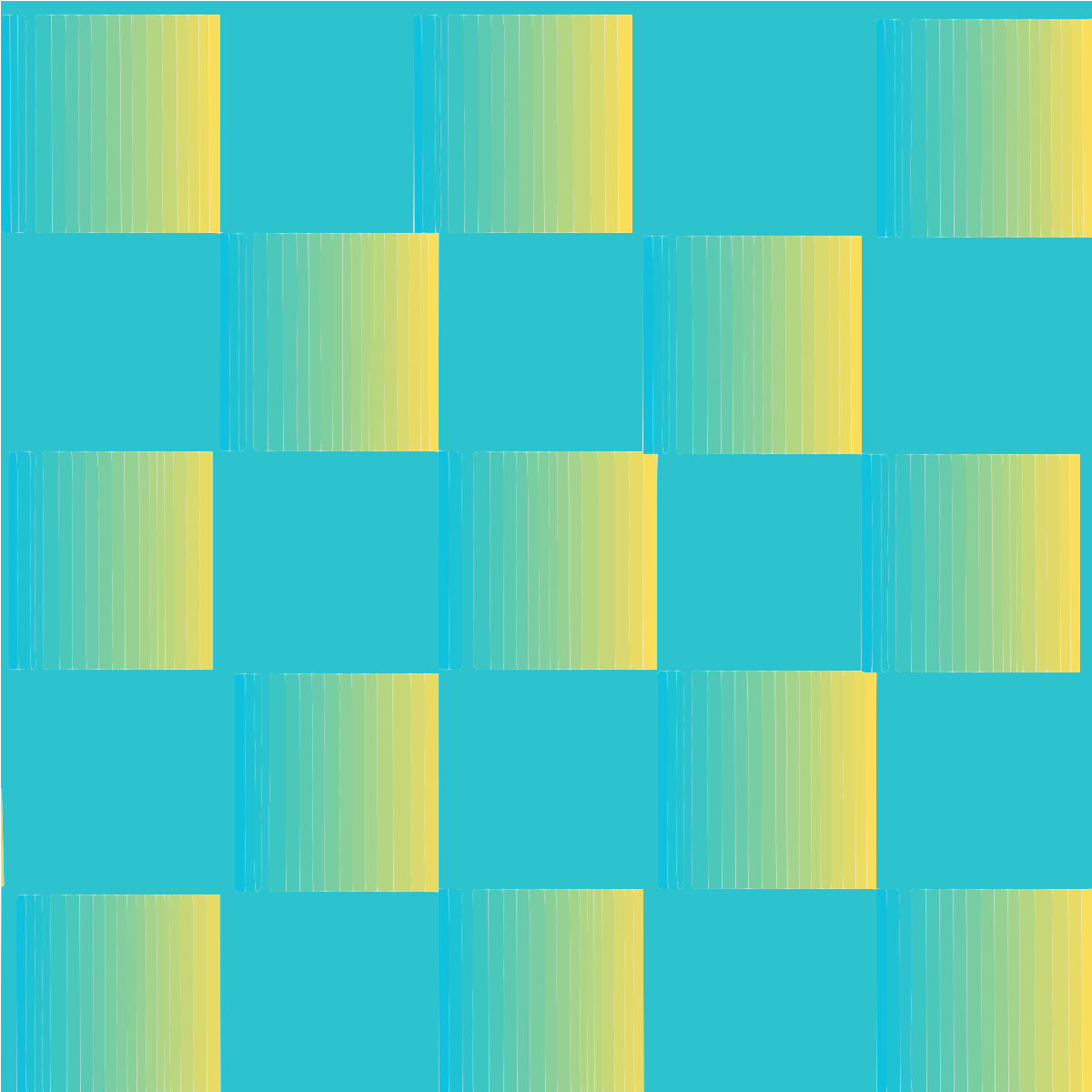 Un motif en damier composé de carrés dégradés bleus et jaunes