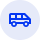 Icône de camionnette bleue dans un cercle bleu clair