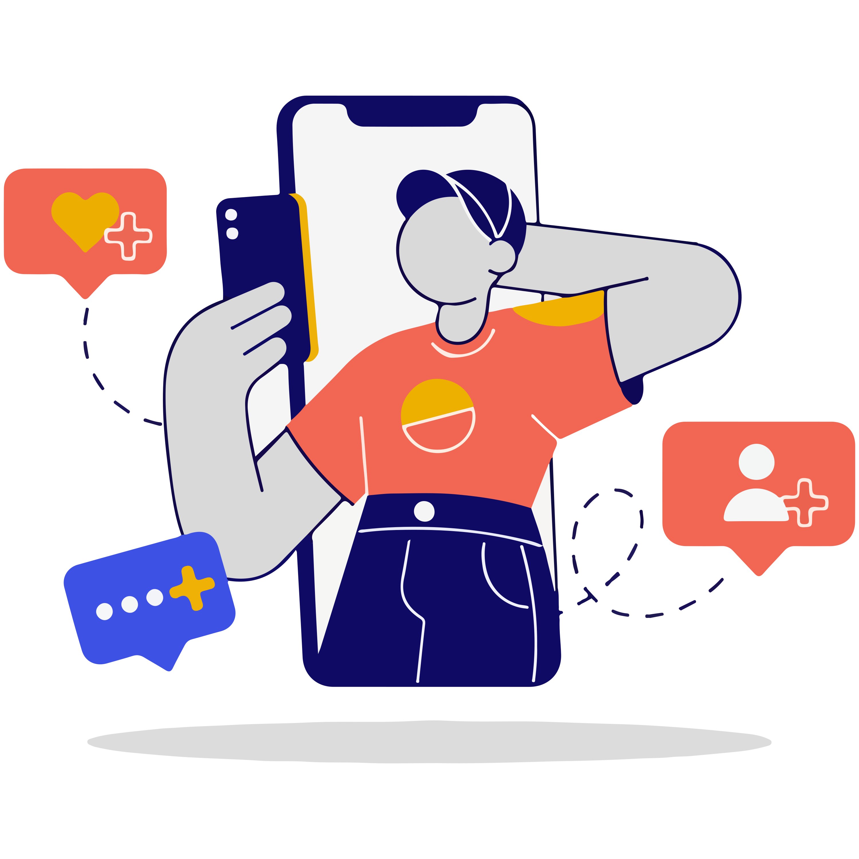 Una persona con un berretto che tiene uno smartphone con icone di notifica sui social media