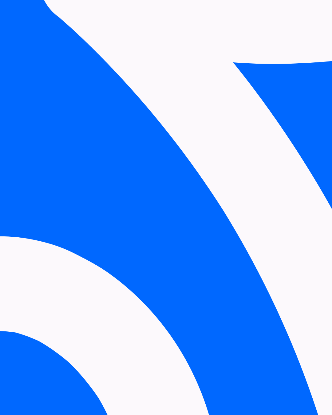 Curvas abstractas blancas que se extienden sobre un vibrante fondo azul