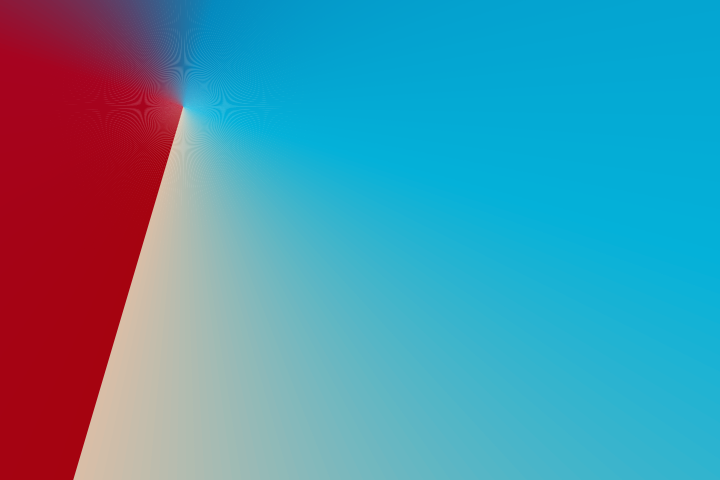 Um gradiente vermelho e azul com um padrão geométrico sutil no canto