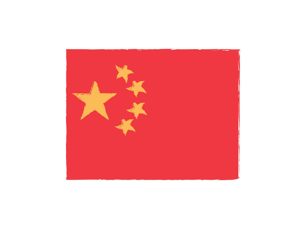 Die Flagge Chinas mit rotem Feld und fünf gelben Sternen
