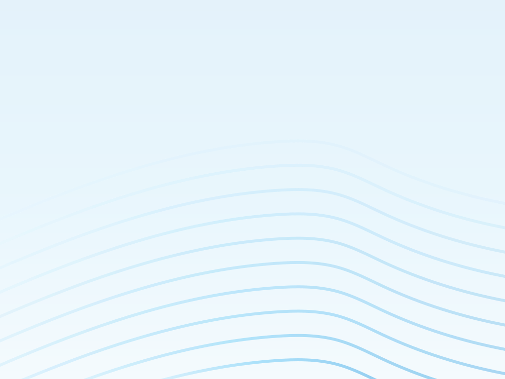 Des lignes bleues parallèles courbées sur un fond blanc pâle
