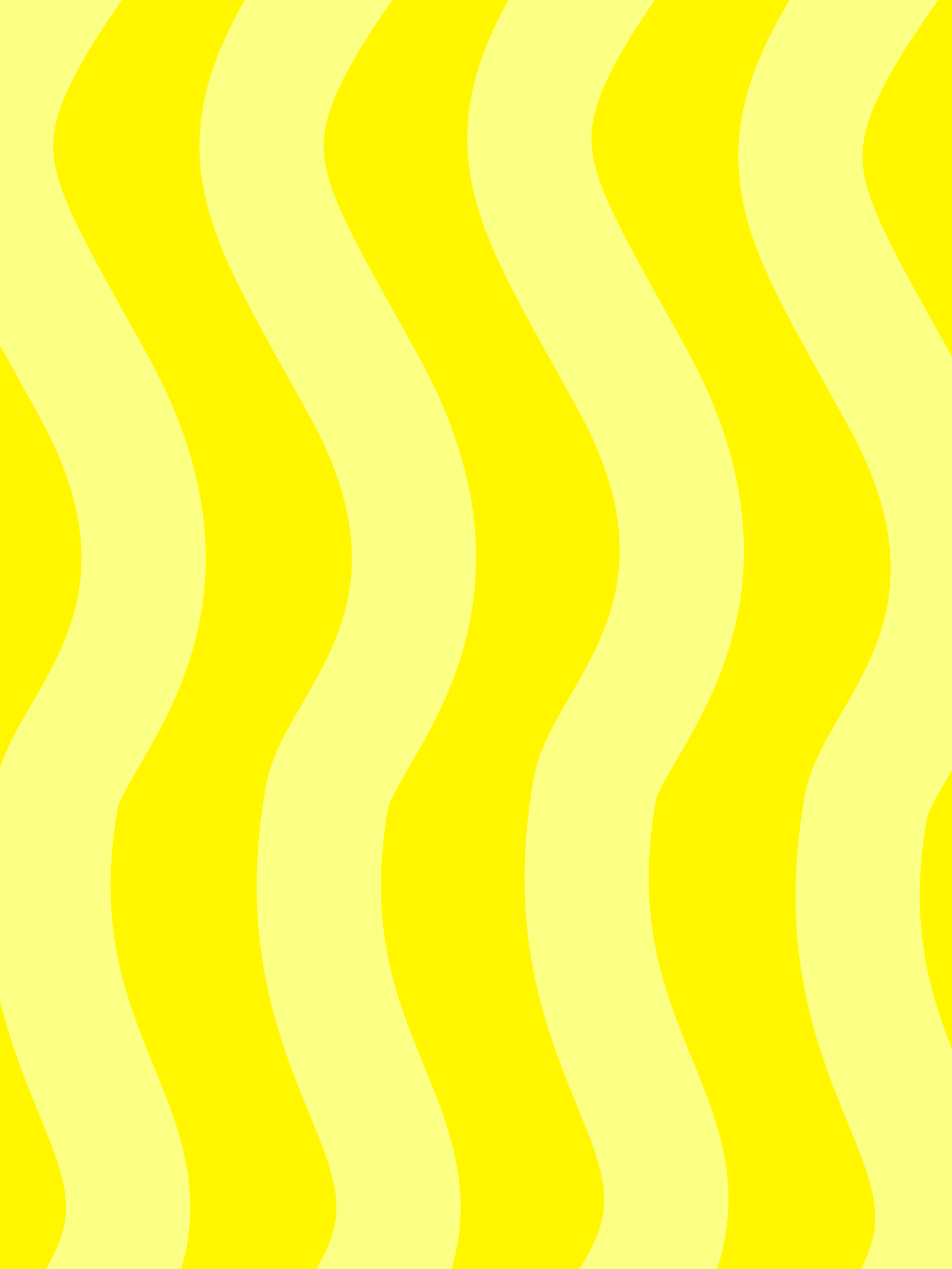 Rayures ondulées verticales en nuances alternées de jaune vif et de jaune pâle