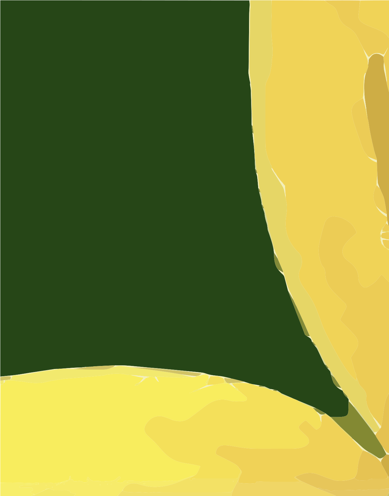 Formes abstraites vert foncé et nuances de jaune