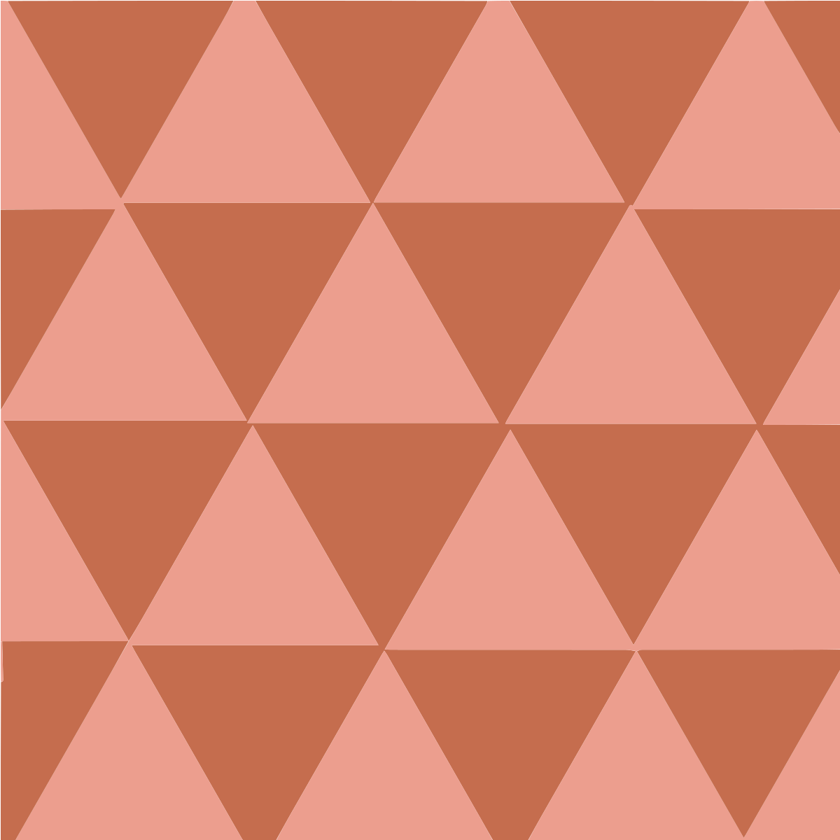 Un patrón geométrico repetitivo de triángulos rosa claro y terracota