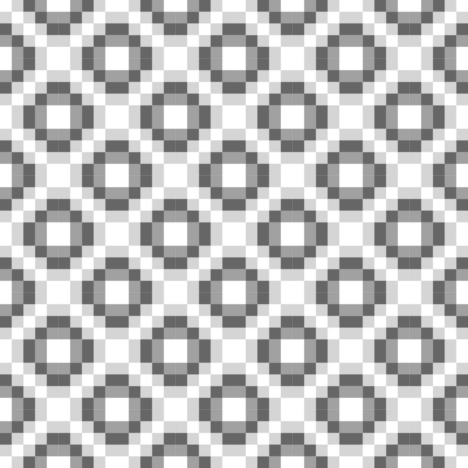 Pola geometris mulus dari kotak abu-abu dan putih dalam sebuah grid