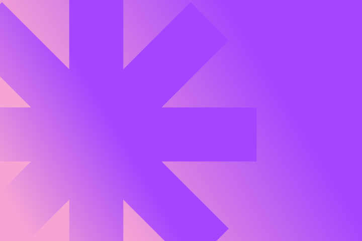 A purple star shape on a soft pink and purple gradient background