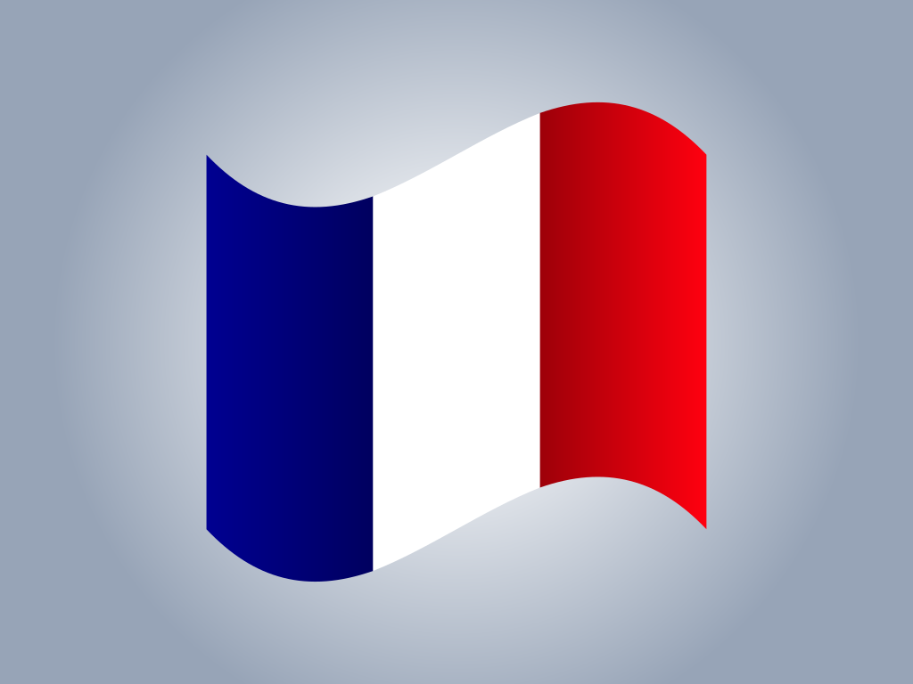 La bandiera nazionale della Francia con strisce verticali blu, bianche e rosse