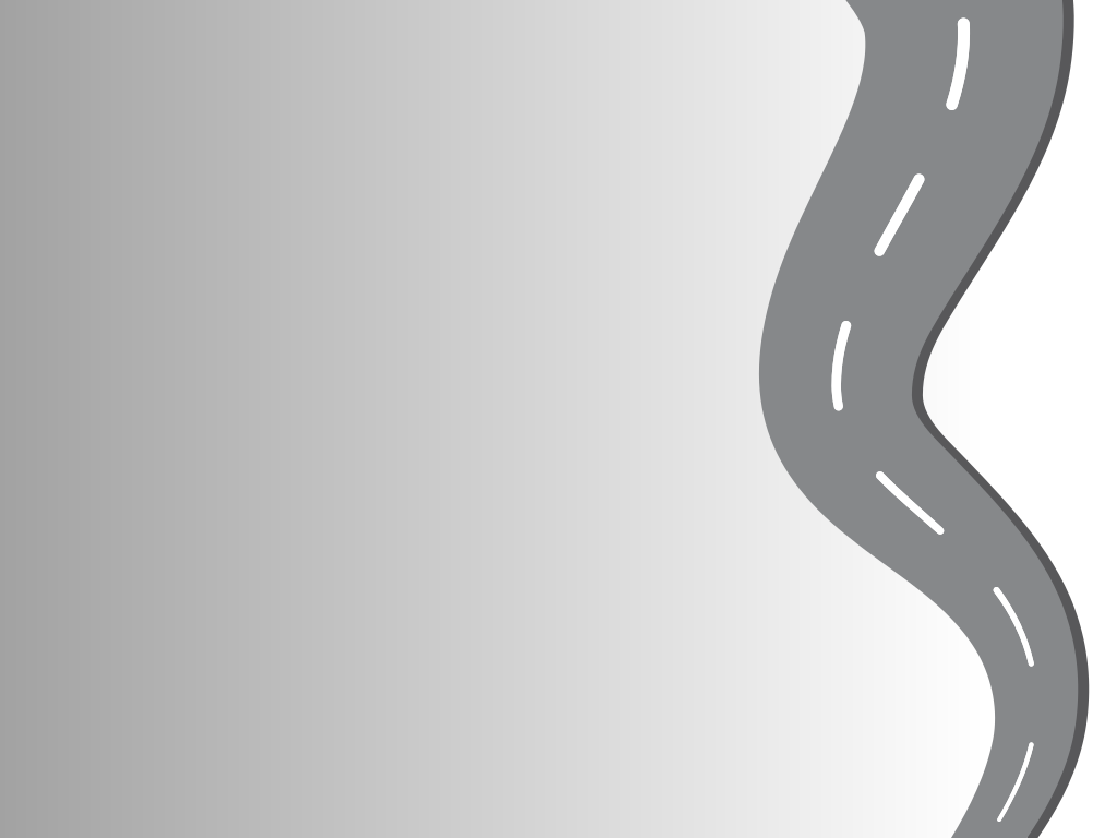 Una carretera gris serpenteante con líneas blancas discontinuas sobre un fondo gris claro