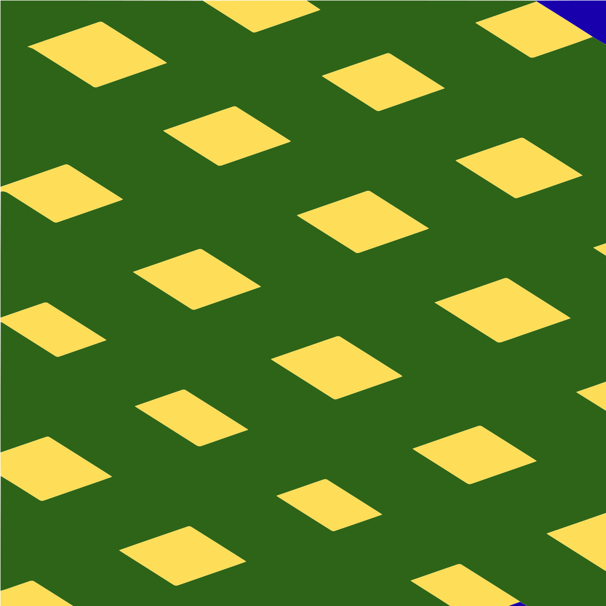 A repeating pattern of yellow diamonds on a dark green background