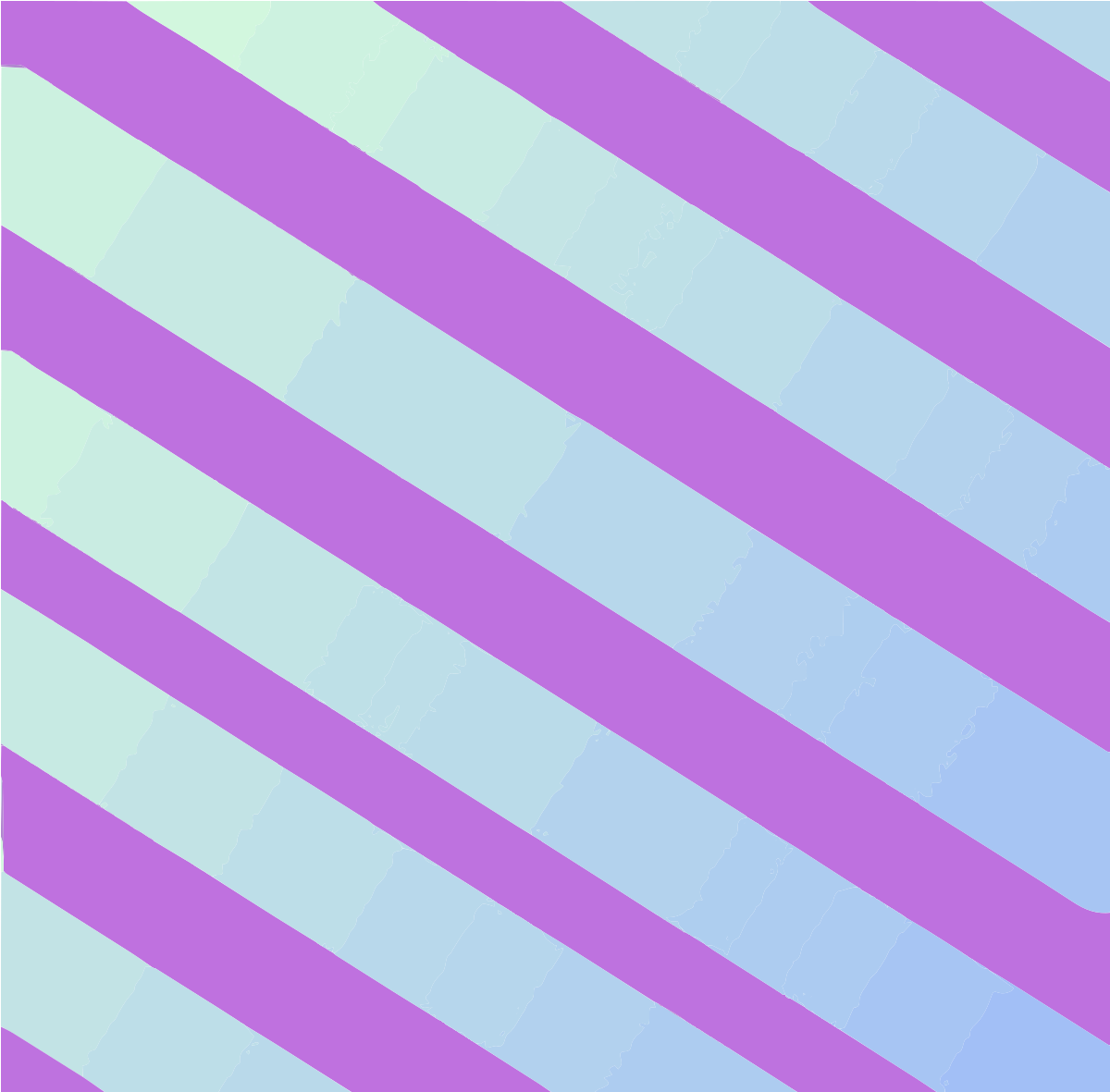 Bandes diagonales en nuances alternées de bleu clair et de violet