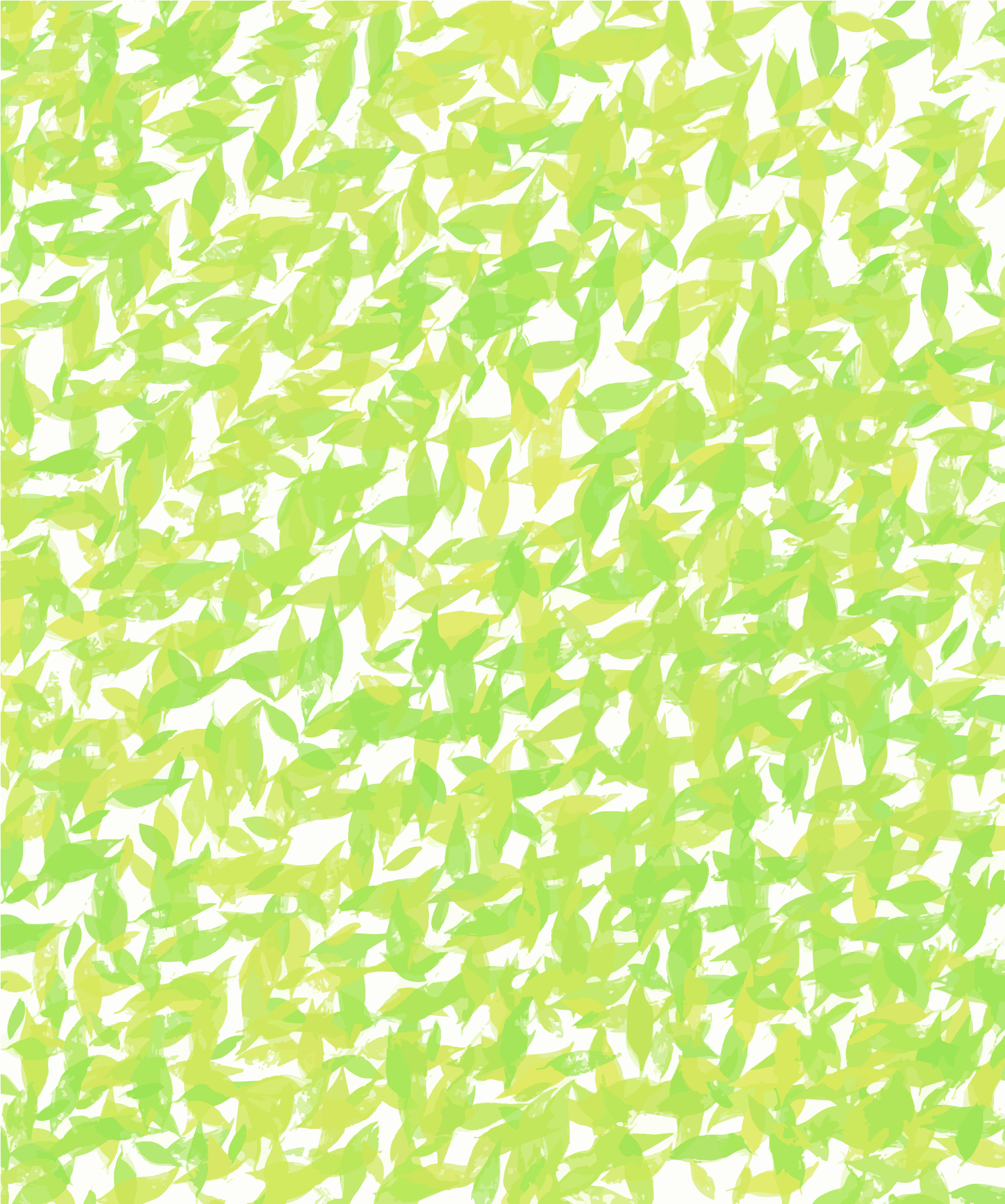 Un motif sans couture de feuilles claires et vert citron qui se chevauchent sur fond blanc