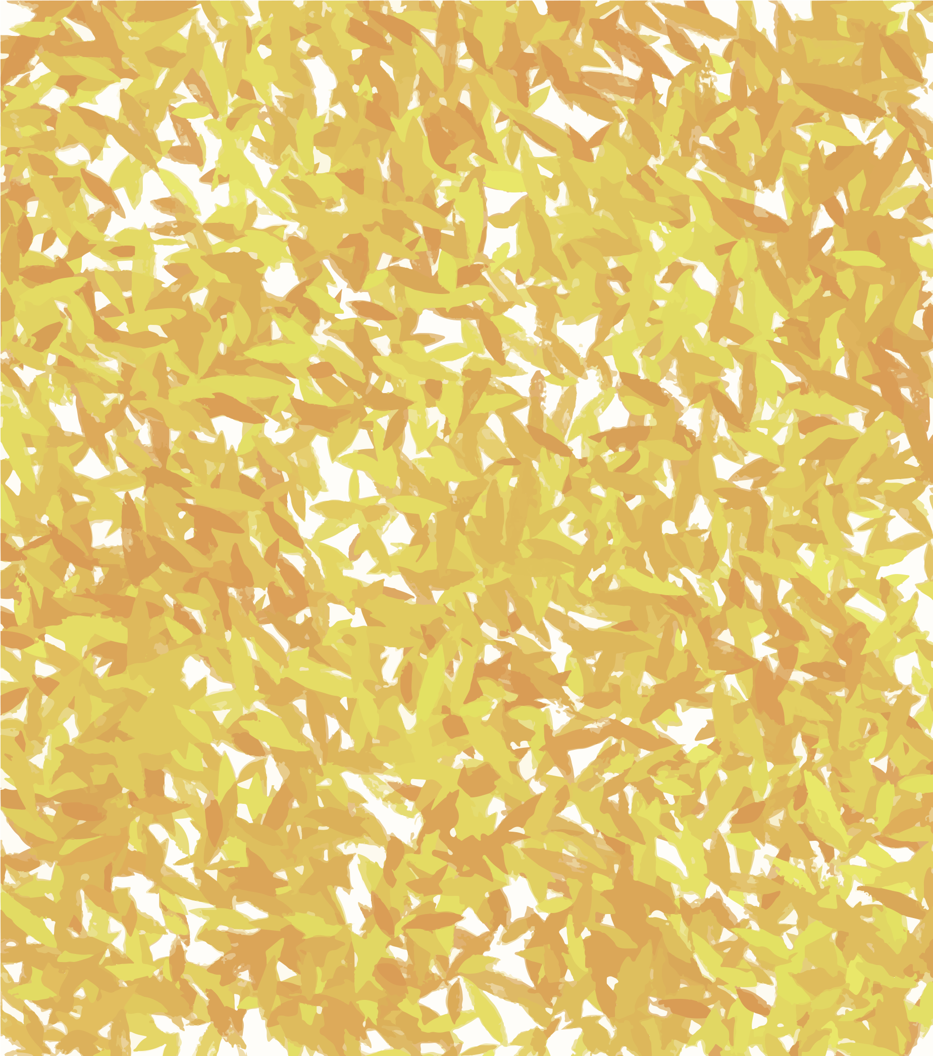 A pattern of overlapping yellow and orange brushstrokes on a white background
