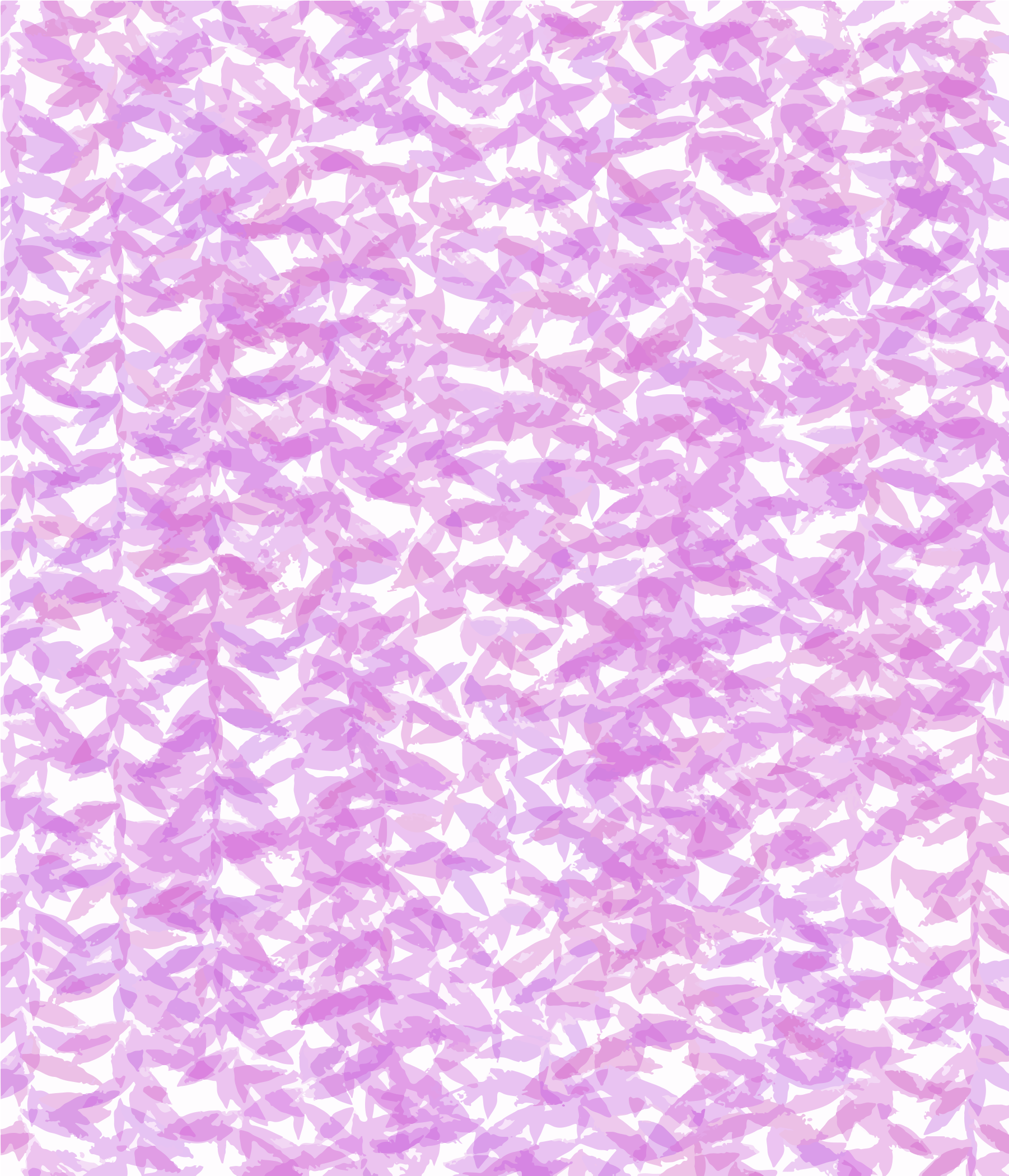 A pattern of overlapping purple leaf shapes on a white background