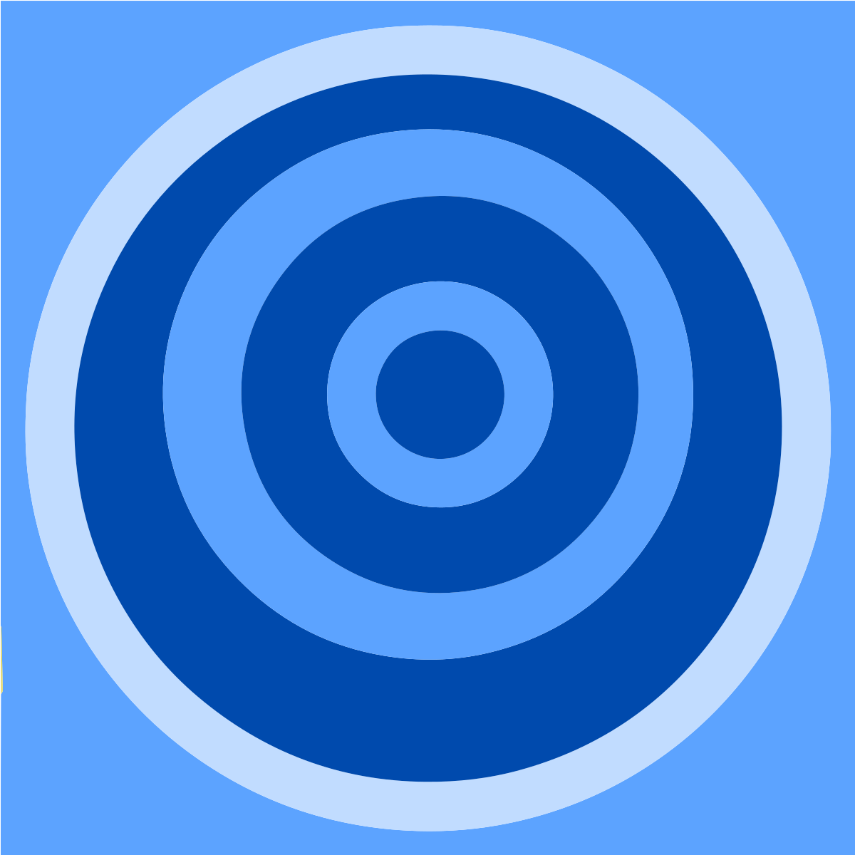 Concentric circles in alternating shades of light and dark blue