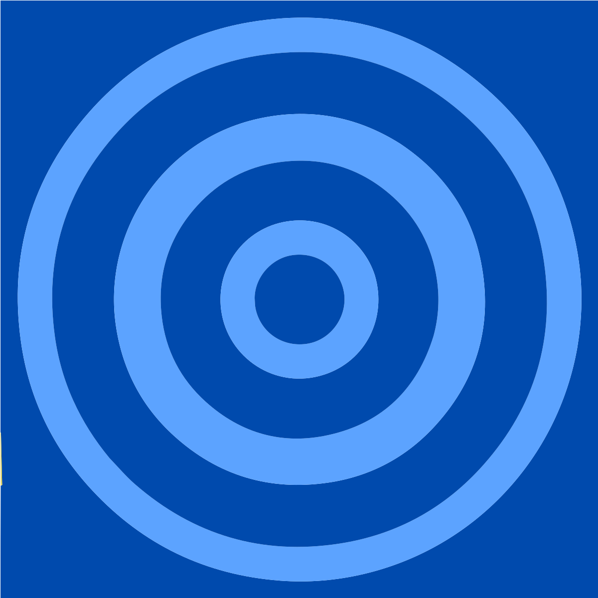Círculos concêntricos azul-claro sobre um fundo azul escuro