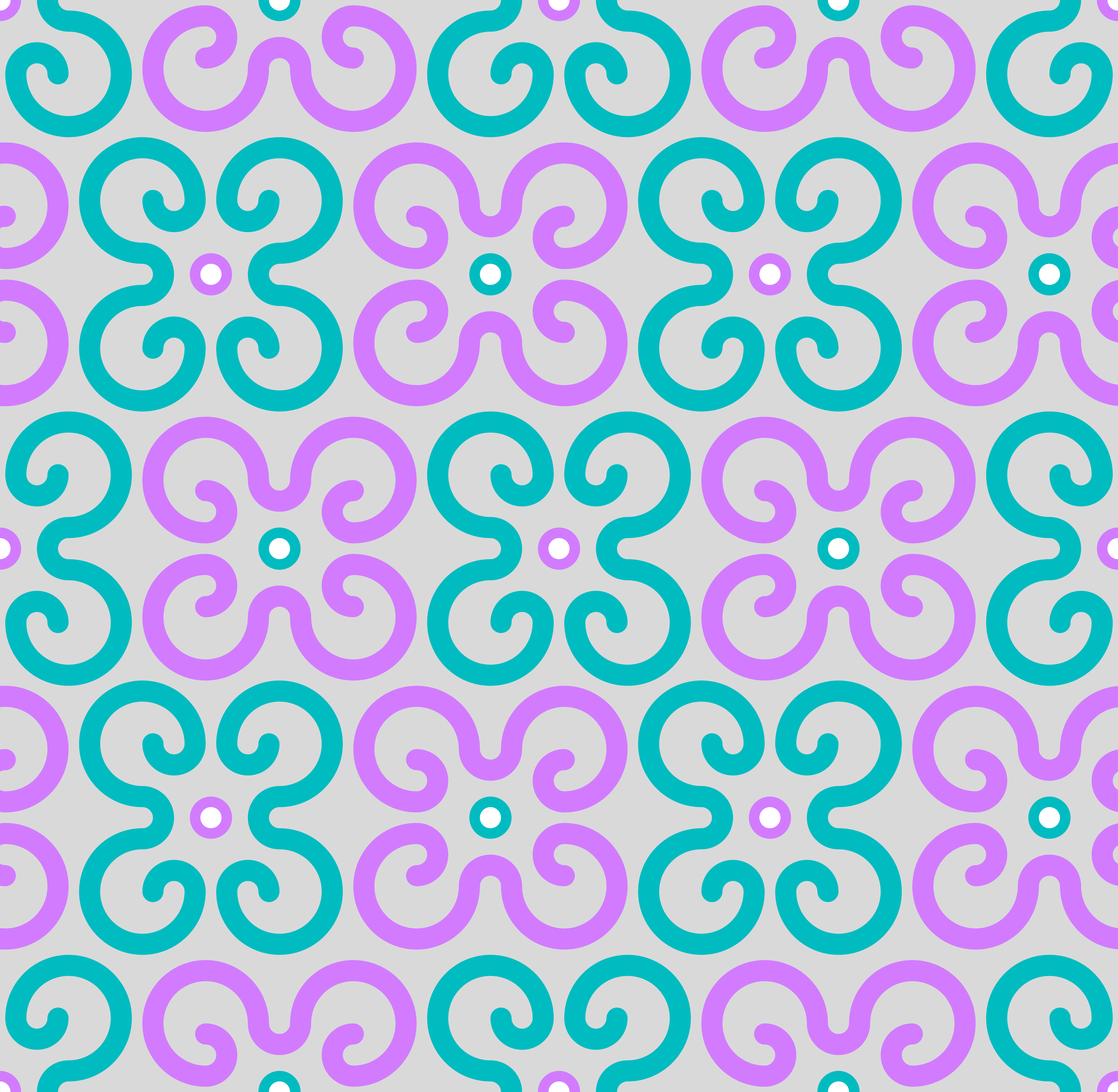 Motif sans couture de formes florales tourbillonnantes bleu sarcelle et violette sur un fond gris