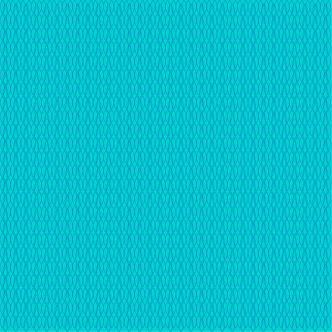 A seamless pattern of overlapping dark blue ovals on a bright cyan background