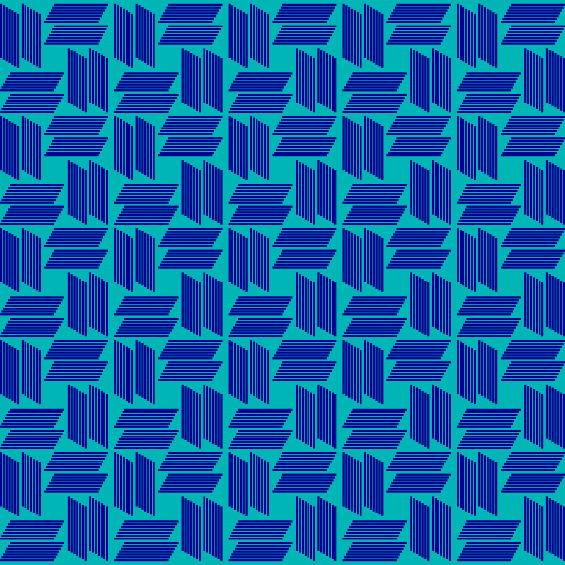 Un motivo senza soluzione di continuità di linee orizzontali e verticali blu scuro su uno sfondo teal