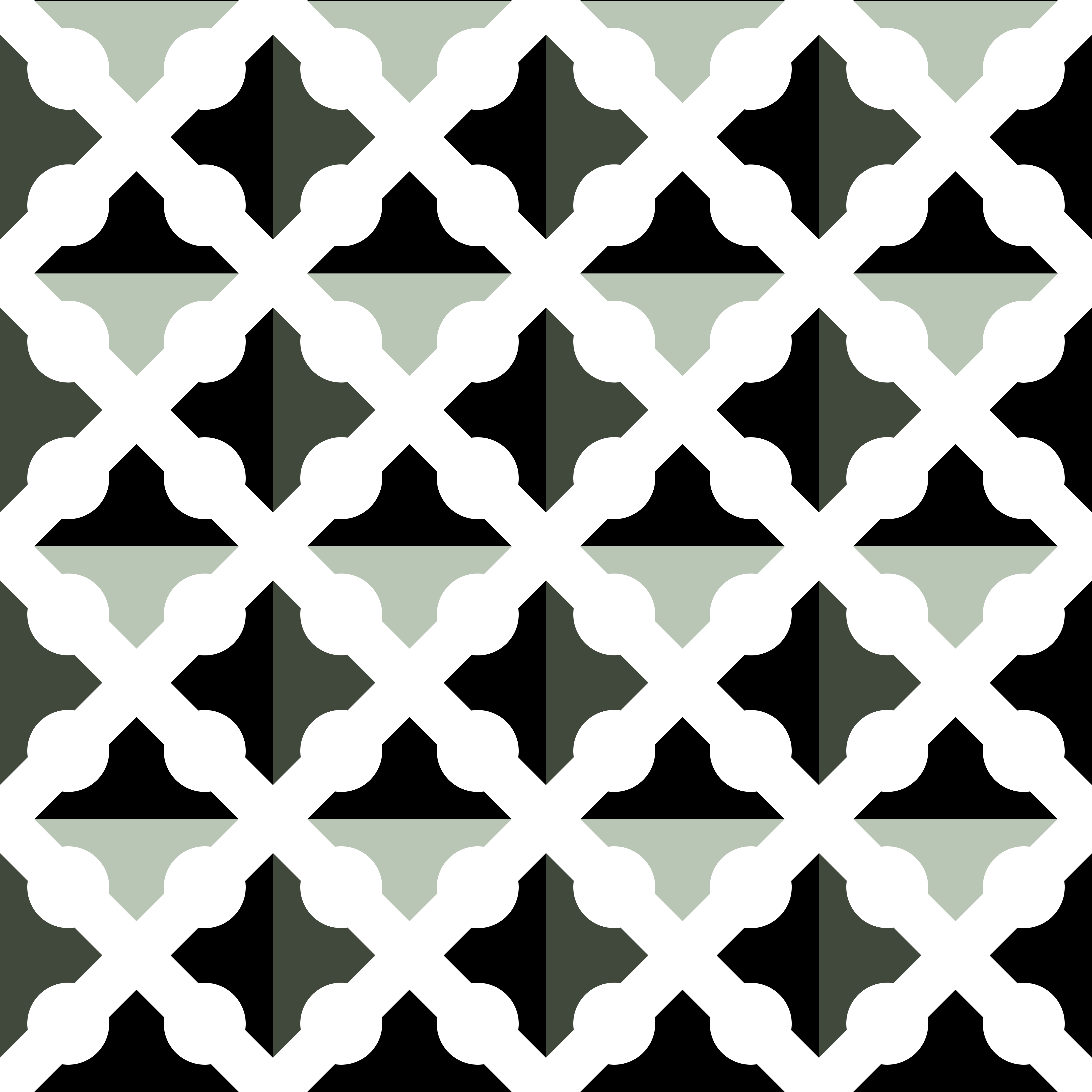 Pola geometris garis kisi putih di atas segitiga hitam dan abu-abu