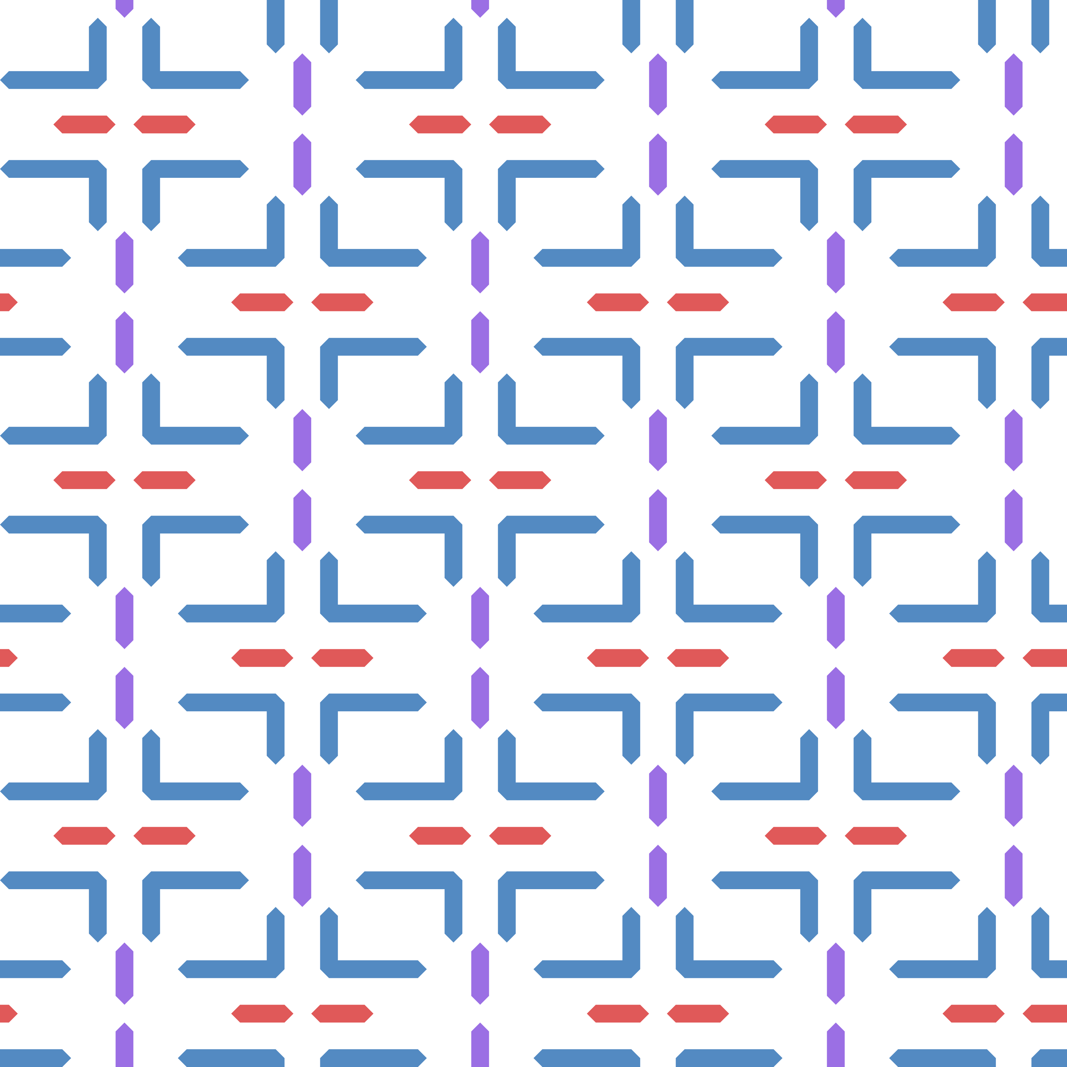 Un motif géométrique sans couture d’angles bleus, de traits rouges et de barres verticales violettes