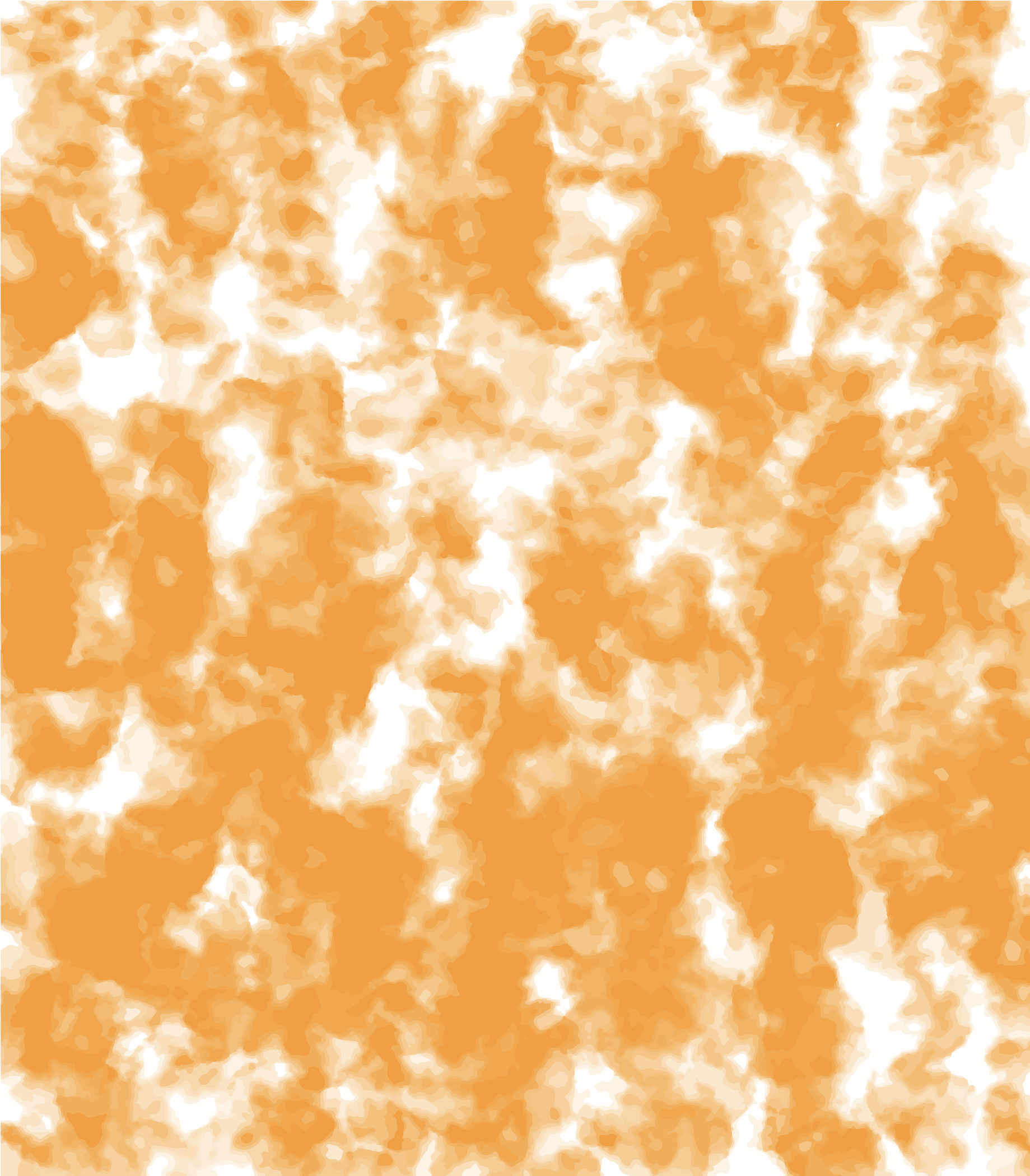 Abstraktes Muster aus sanft orangefarbenen Wolken vor weißem Hintergrund