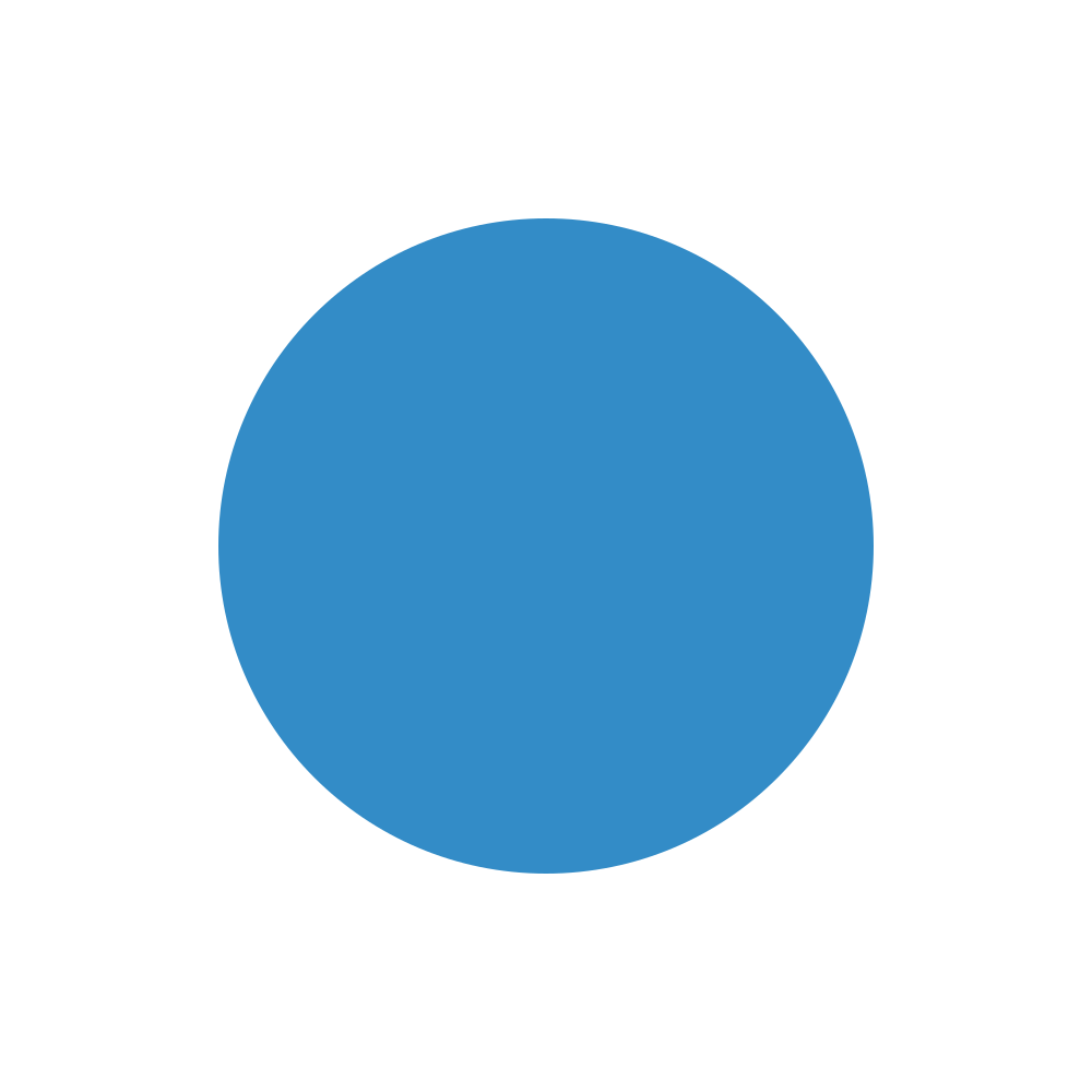 Un cerchio blu solido centrato su uno sfondo bianco