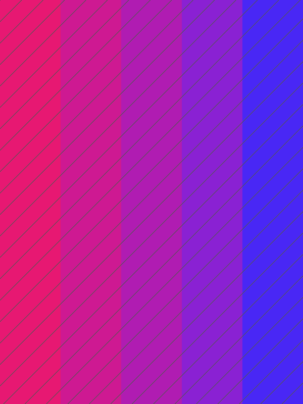 Listras verticais de rosa, magenta e azul com finas linhas diagonais pretas