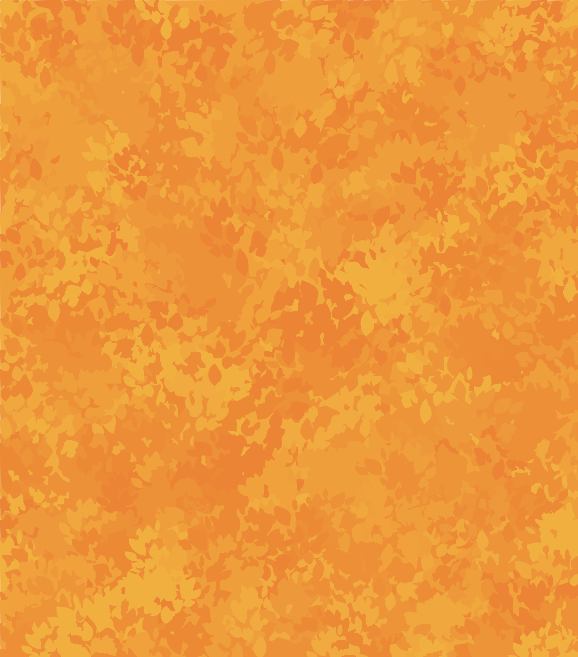 Ein nahtloses Muster aus sich überlappenden orangefarbenen und gelben Blattformen