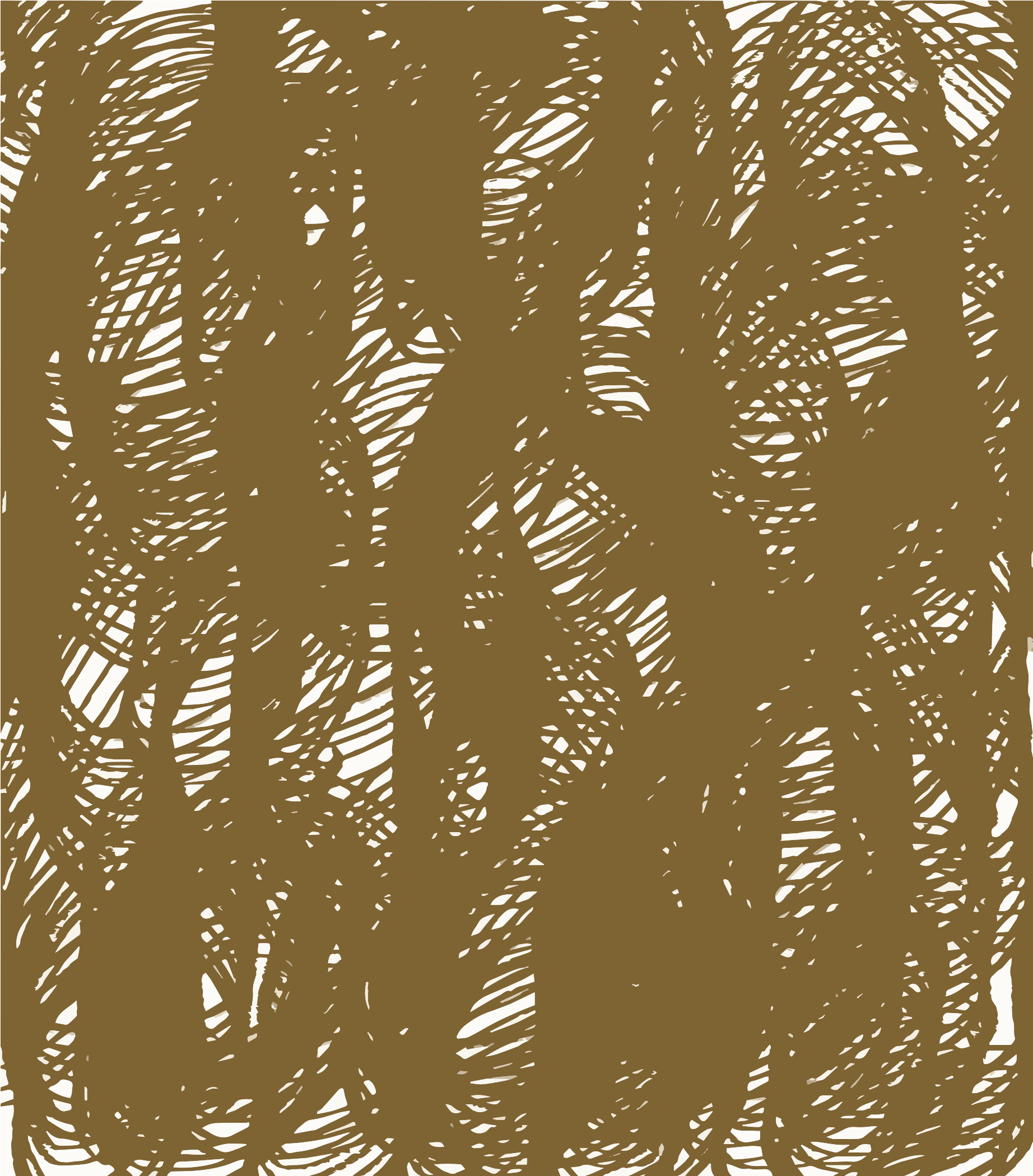 Linhas marrons rabiscadas formando um padrão abstrato sobre um fundo branco