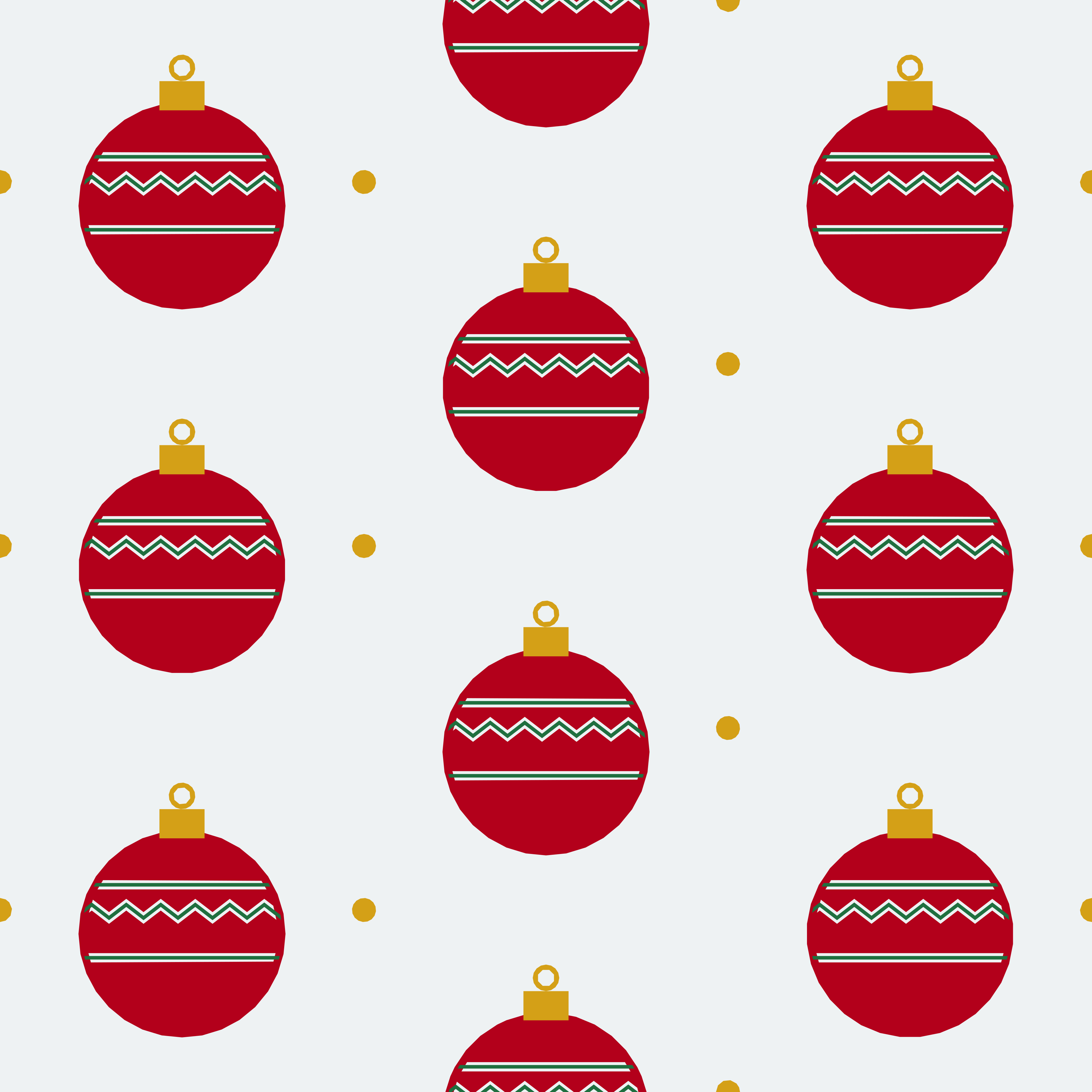 赤いクリスマスオーナメントに、白いジグザグのストライプが薄灰色にシームレスに入った模様です