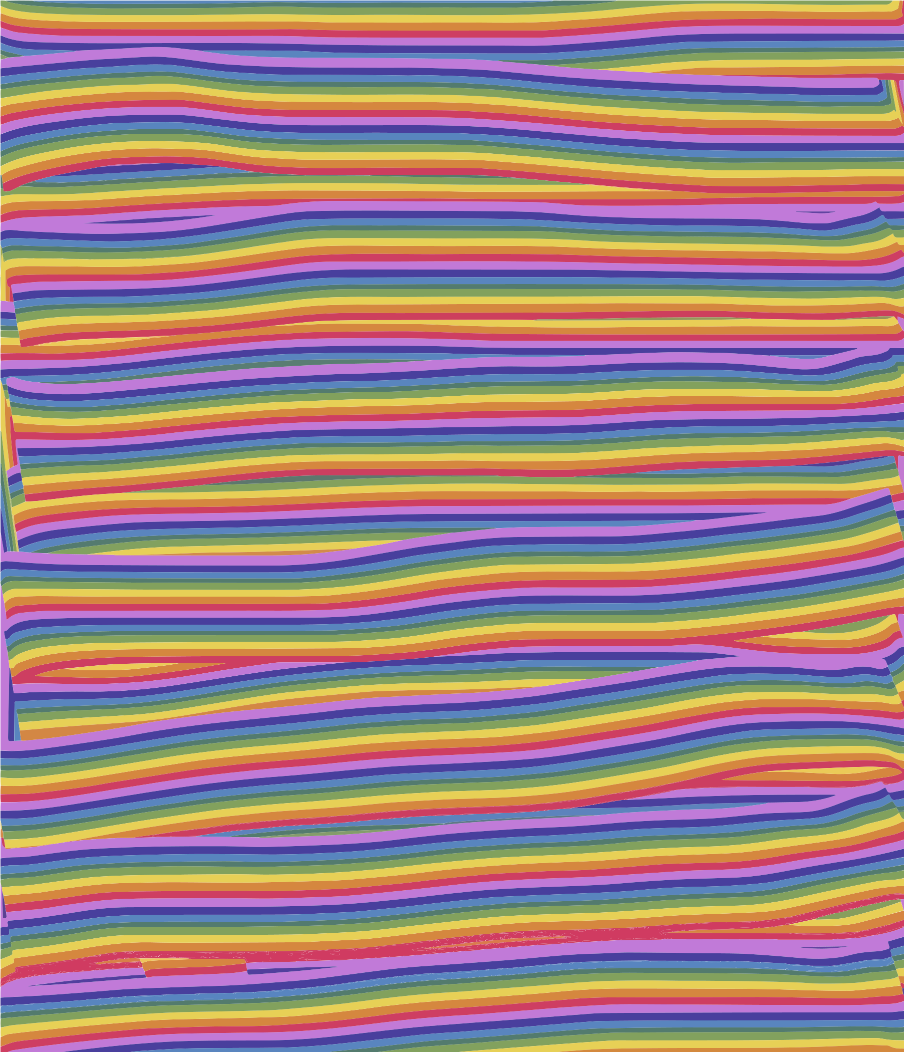 Lignes ondulées horizontales dans un motif répétitif de couleurs arc-en-ciel
