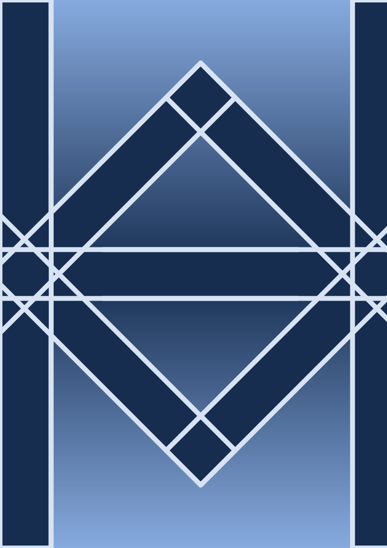 Motivo geometrico di linee bianche che si intersecano che formano rombi su uno sfondo a gradiente blu