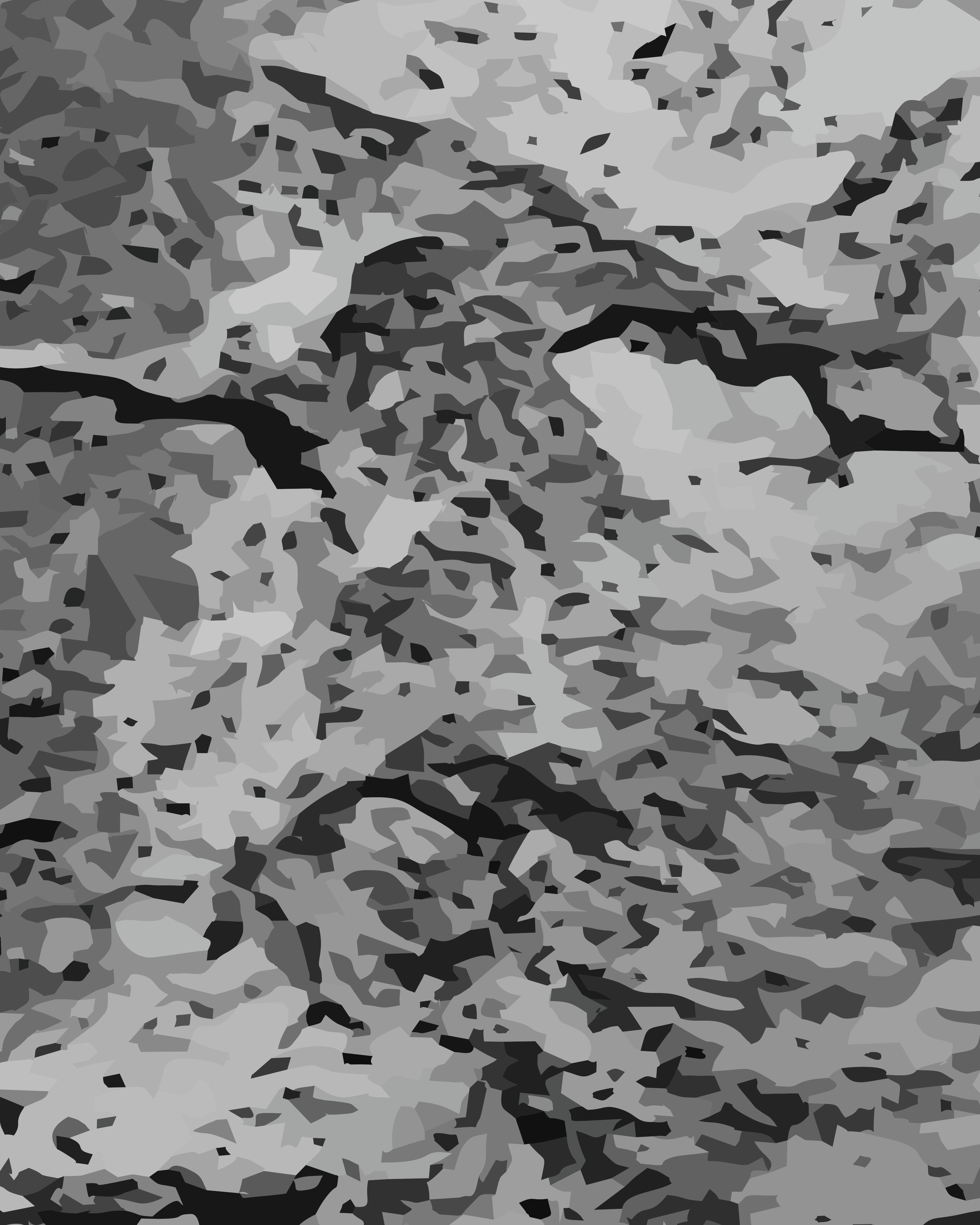 An abstract pattern of overlapping grey and black shapes