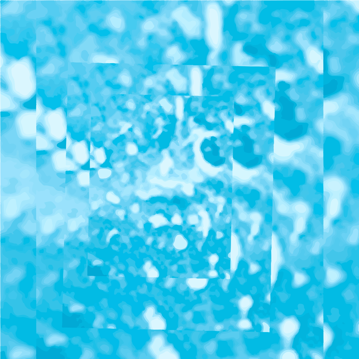 An abstract pattern of layered blue and white shapes with a soft blurred texture
