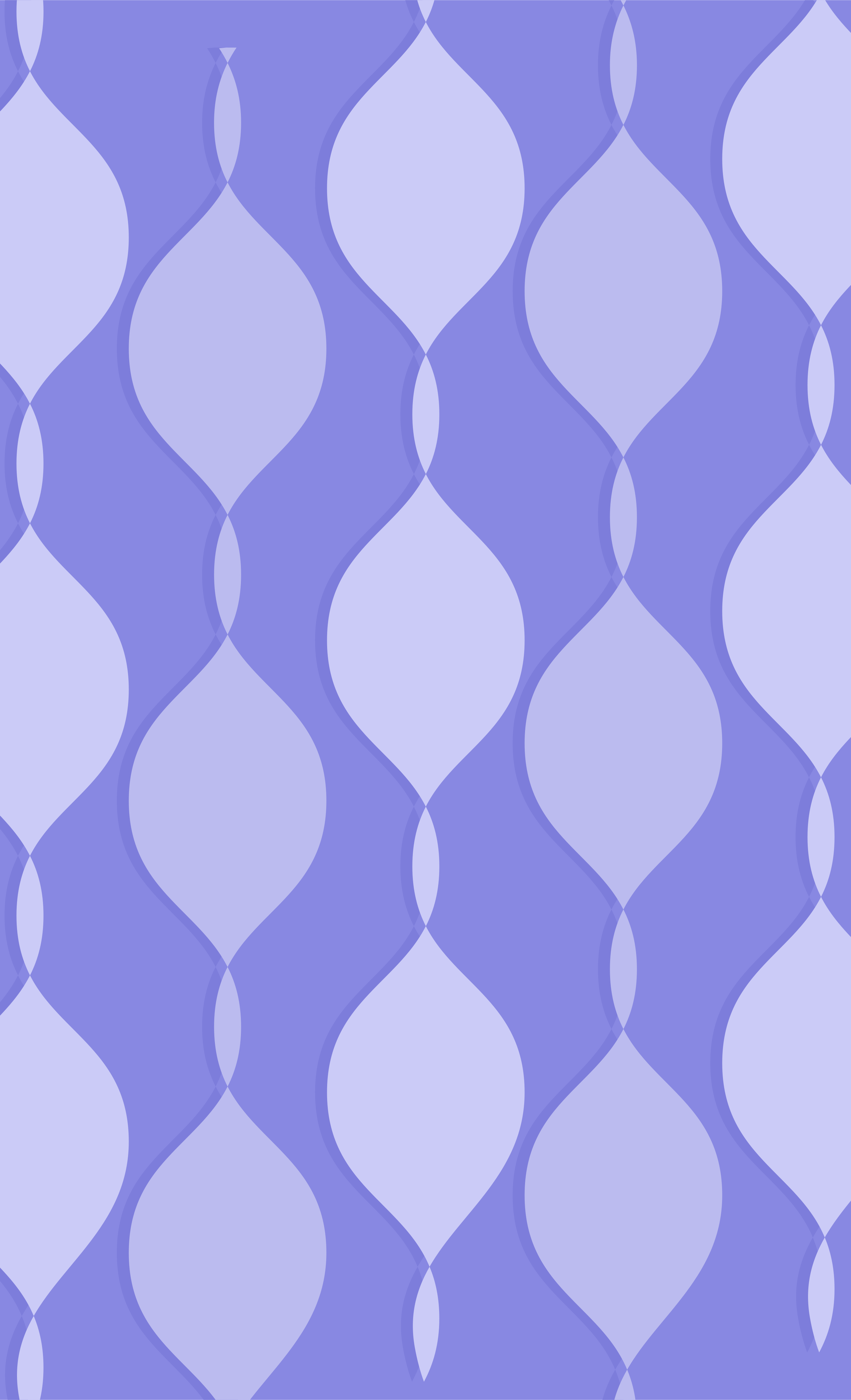 Un motif répétitif de formes d’ogives violet clair superposées sur un fond violet foncé