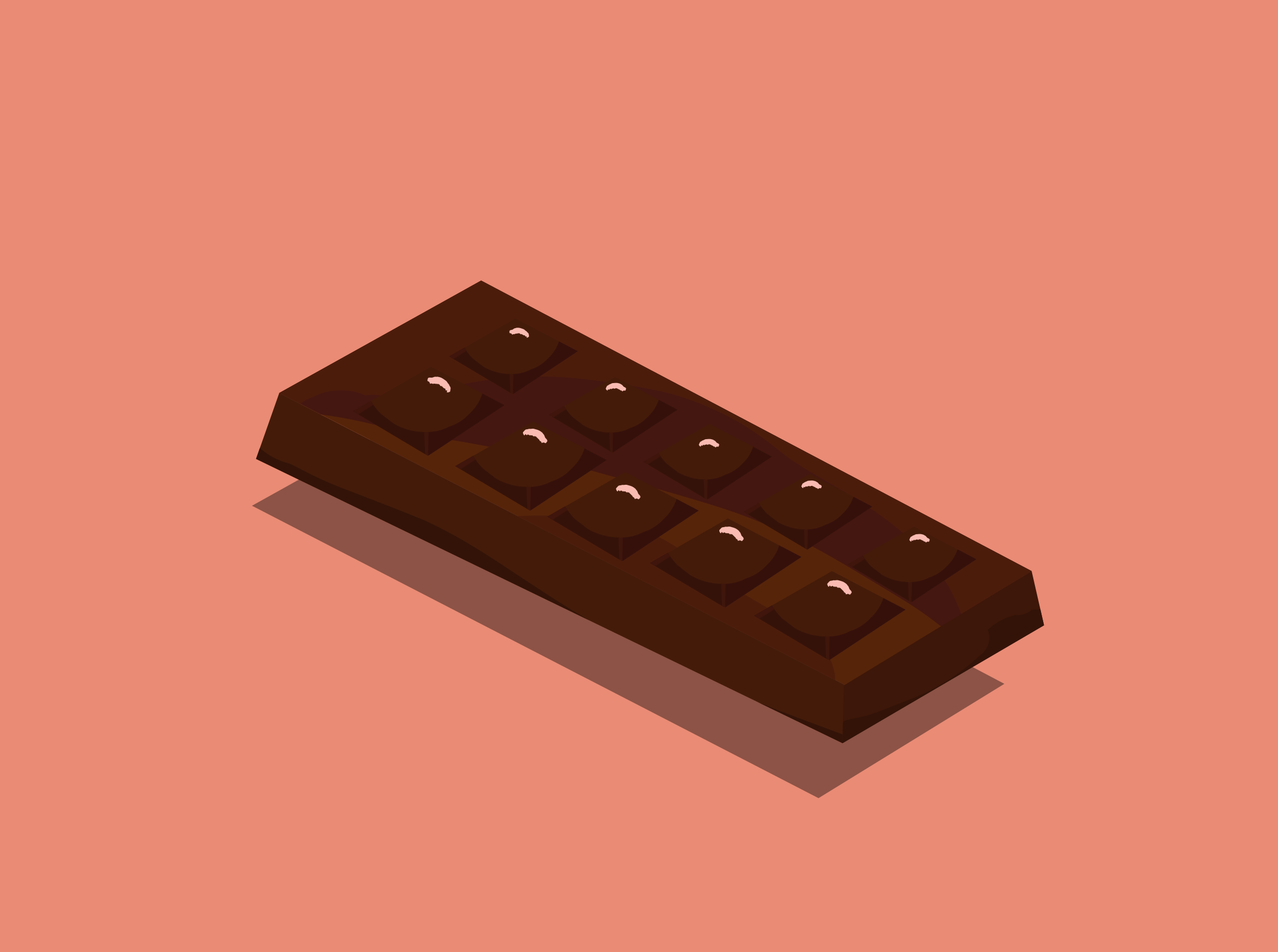 Dark chocolate bar with square segments - Free Vector Illustration on ...