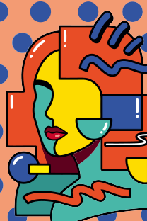 Stylized face with bold geometric shapes - Free Vector Illustration on ...
