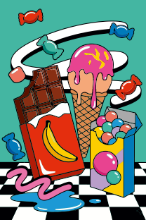 Sweets and chocolate bar illustration - Free Vector Illustration on ...