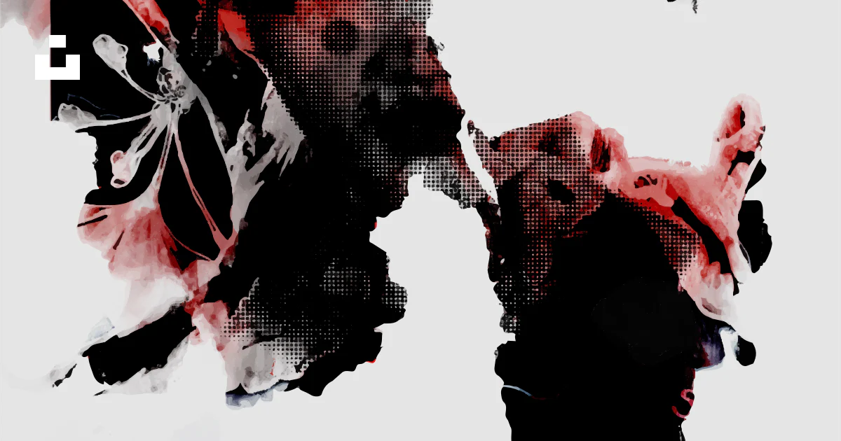 Two Faced Person Vector Person face with red floral patterns - Free Vector Illustration on Unsplash