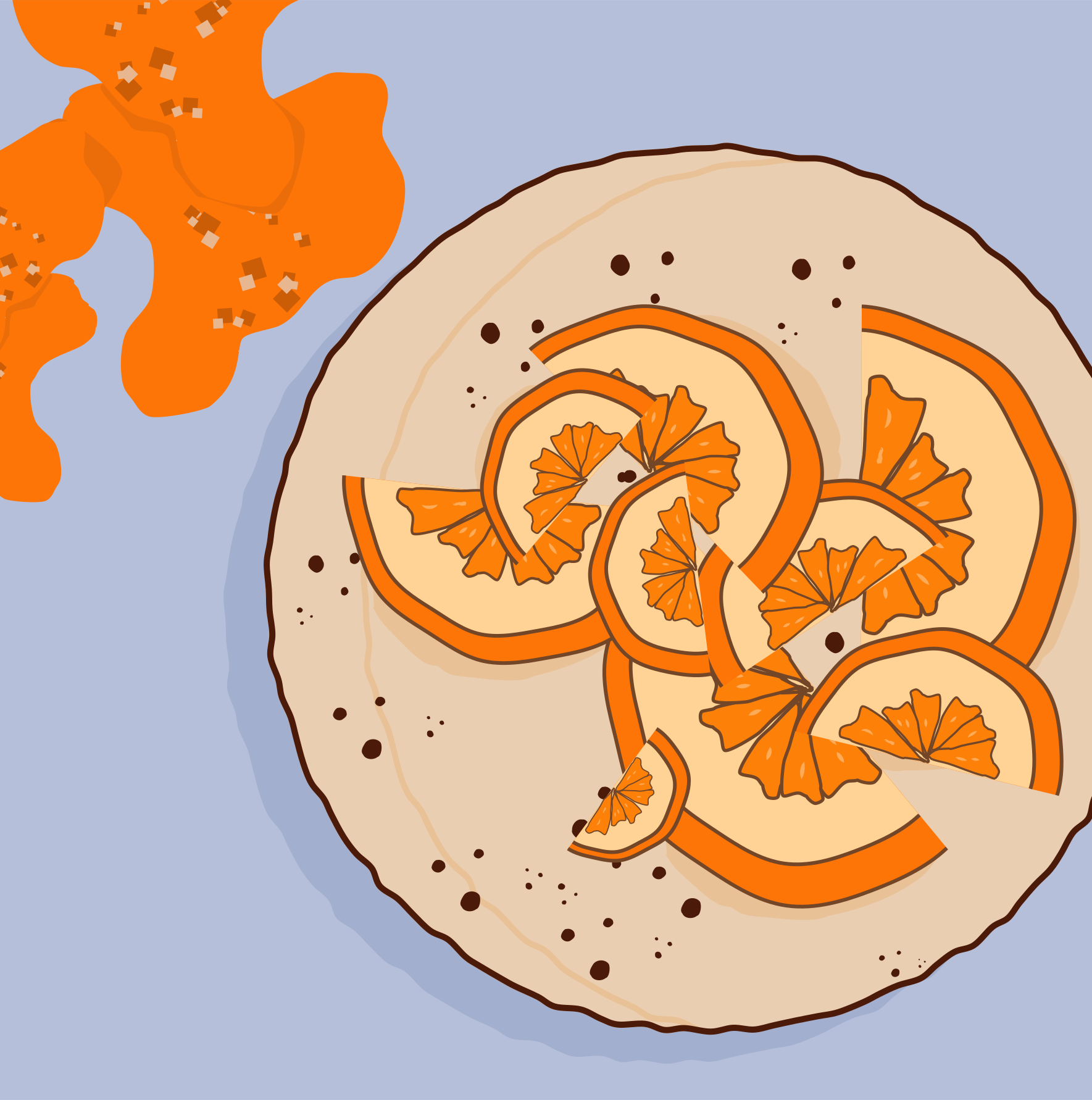 Orange slices on plate - Free Vector Illustration on Unsplash