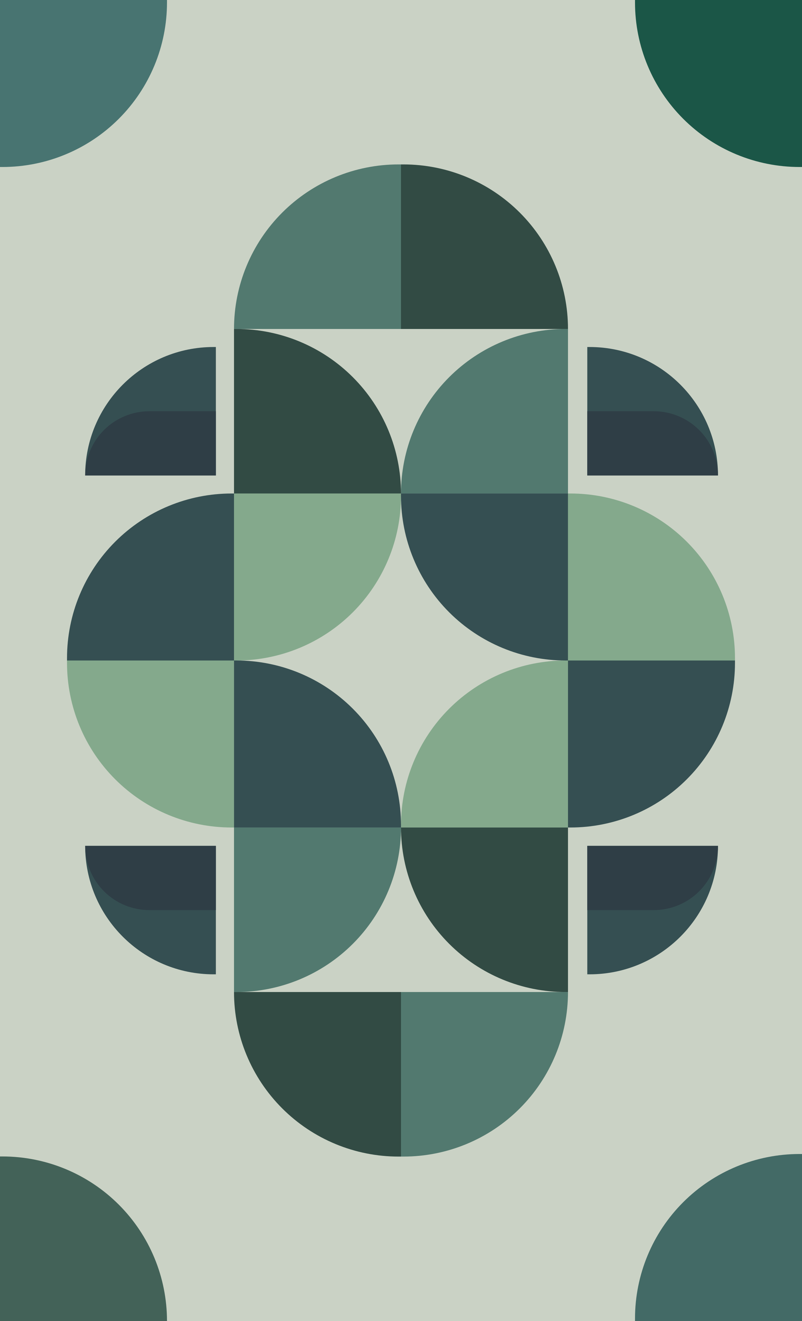 Geometric pattern with green semicircles - Free Vector Illustration on ...