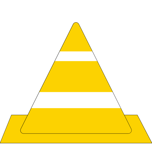Yellow traffic cone with white stripes - Free Vector Illustration on ...