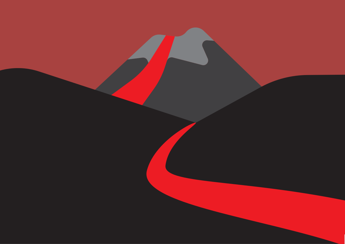 Volcano with red lava flow - Free Vector Illustration on Unsplash