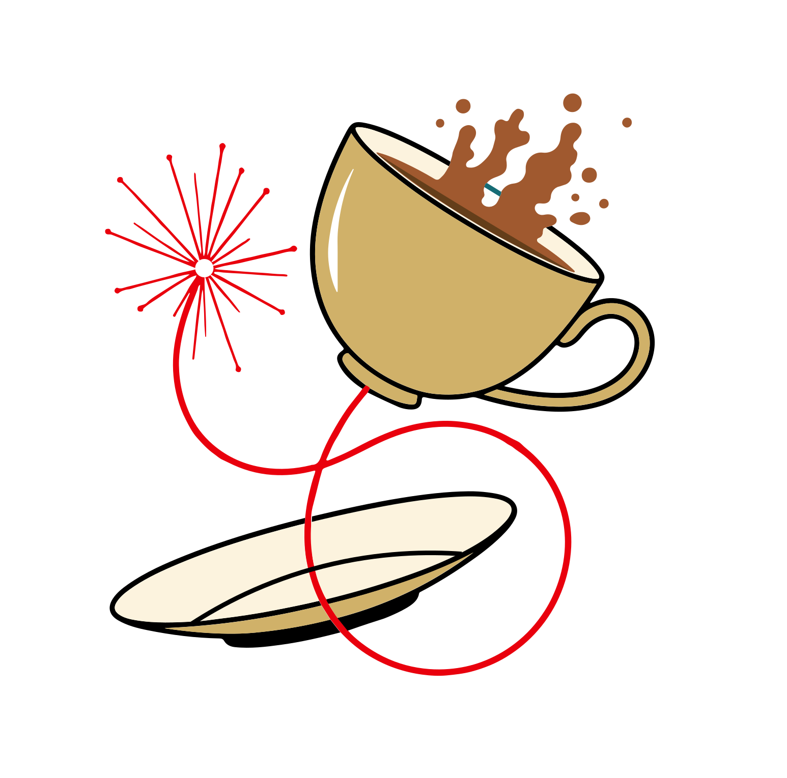 Coffee cup splashing above saucer - Free Vector Illustration on Unsplash
