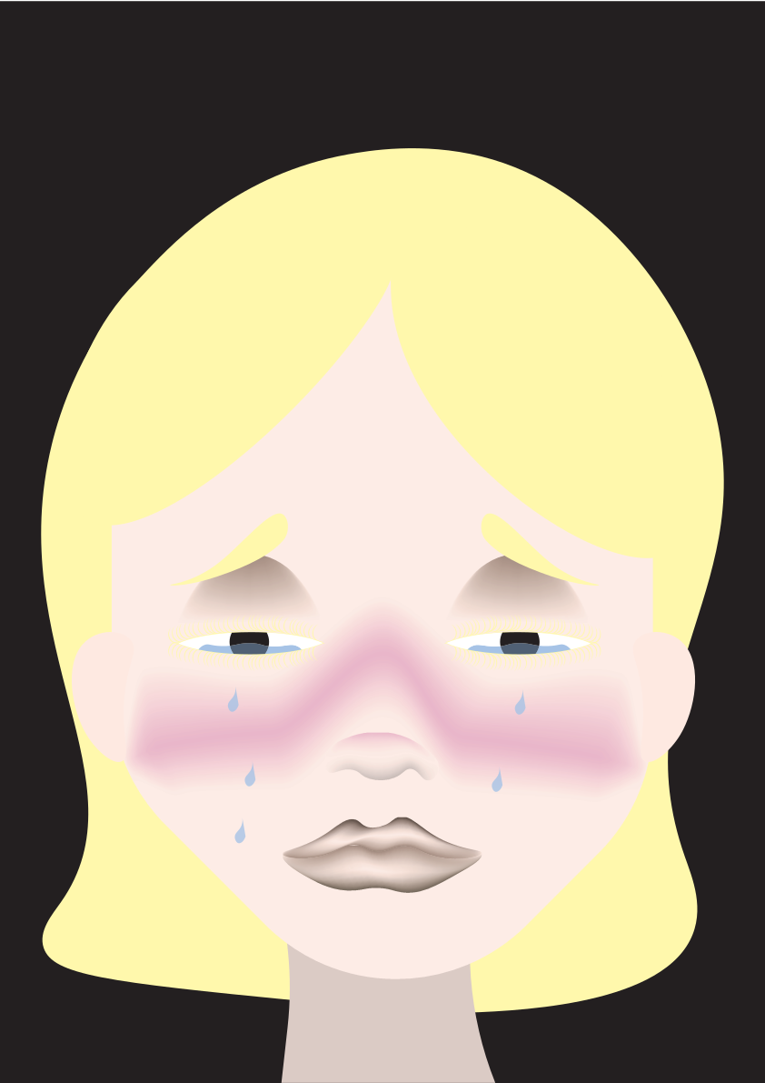 Blonde person with flushed cheeks - Free Vector Illustration on Unsplash