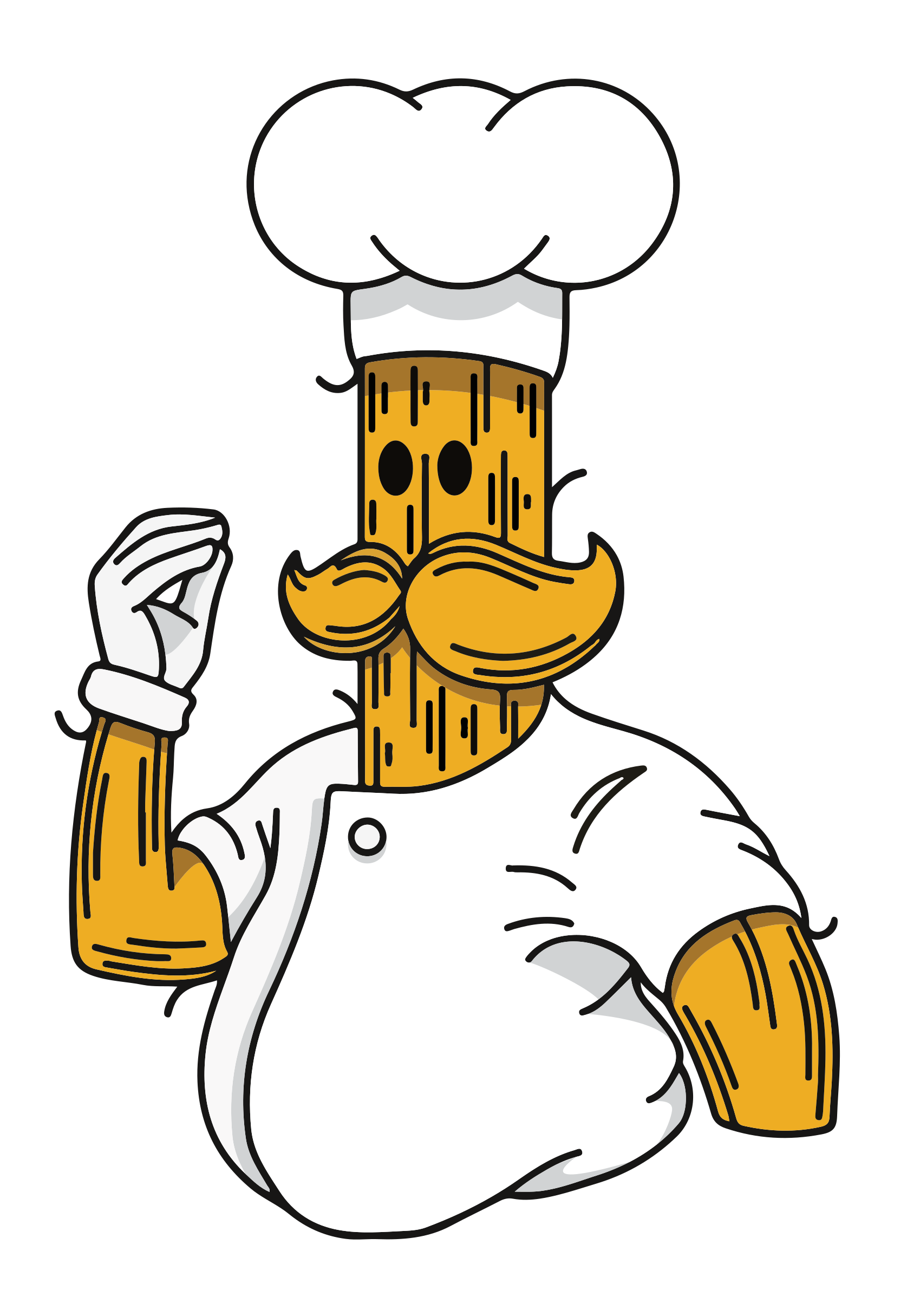 Pasta chef character with mustache - Free Vector Illustration on Unsplash