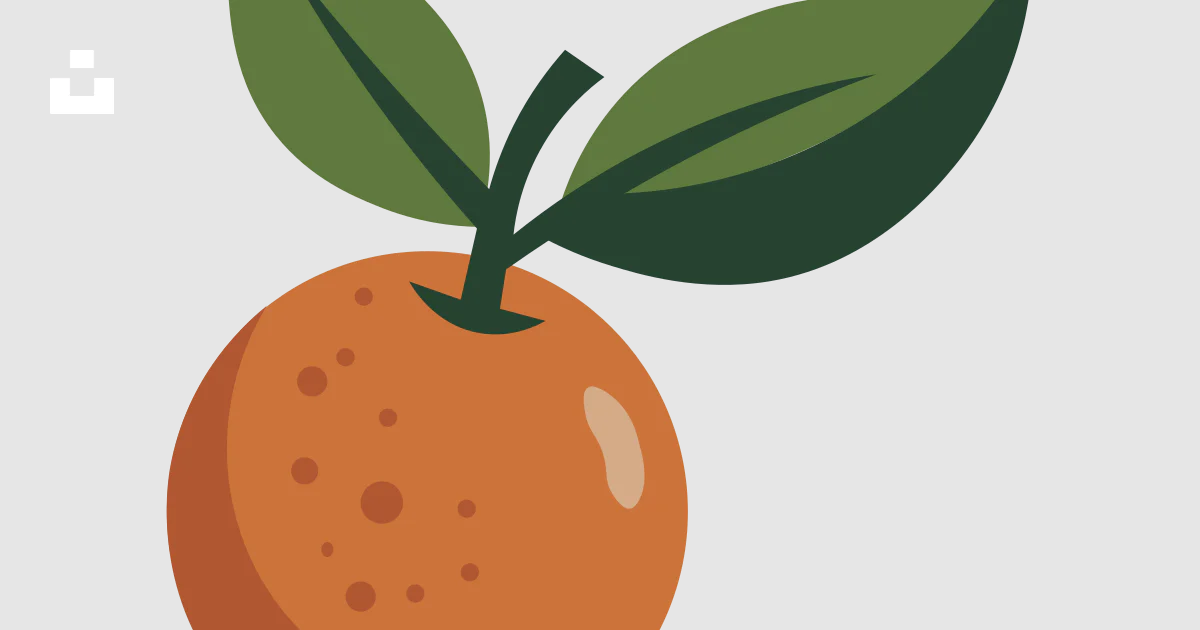 Two Faced Person Vector Orange fruit with green leaves - Free Vector Illustration on Unsplash